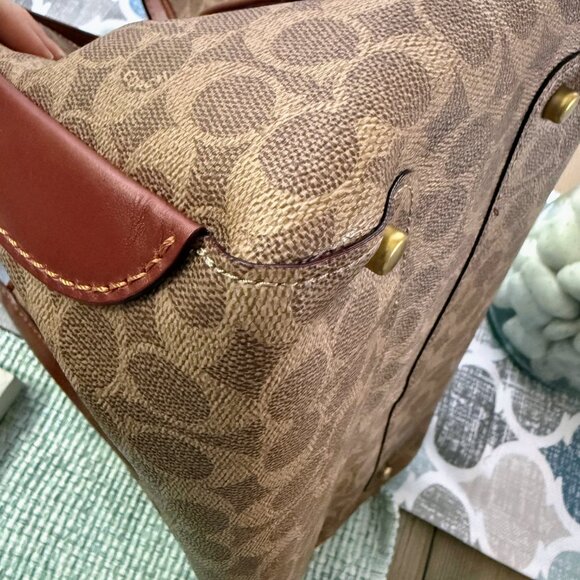 Coach Hadley Hobo 79249 Signature Canvas Bag with Heart Charm - Picture 7 of 16